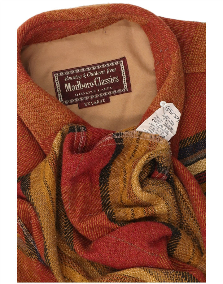 Marlboro Classics Camisa Sobrecamisa Para Hombre 2XL Marrón A Cuadros Acrílico