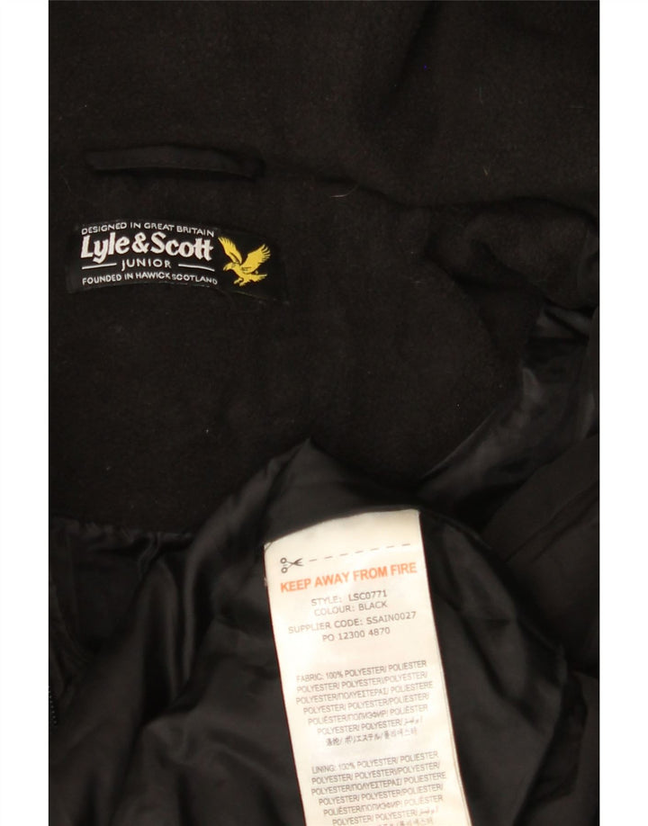 LYLE & SCOTT Abrigo acolchado con capucha para niño 15-16 años Negro Poliéster