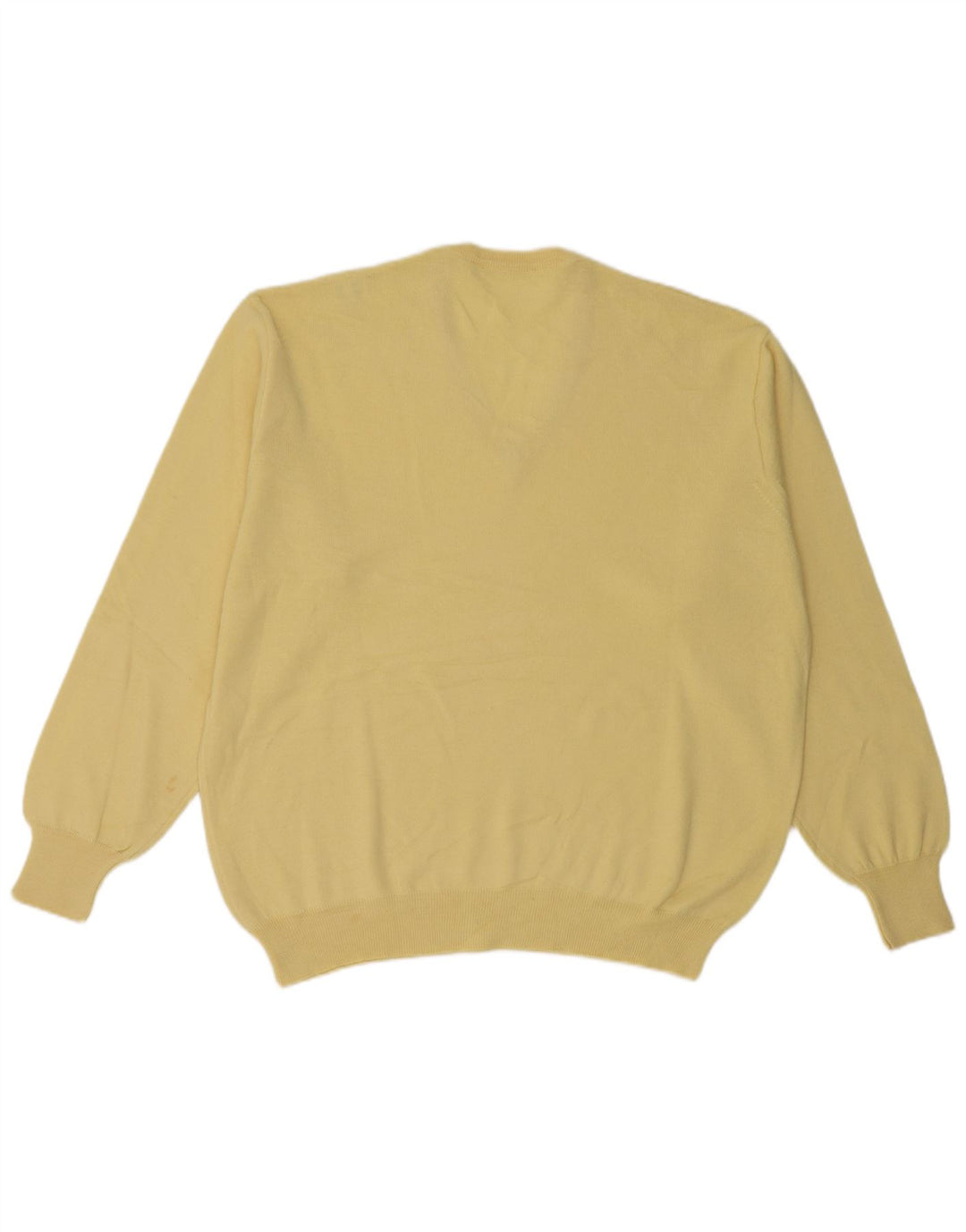 Vintage hombres V-cuello jumper suéter grande amarillo
