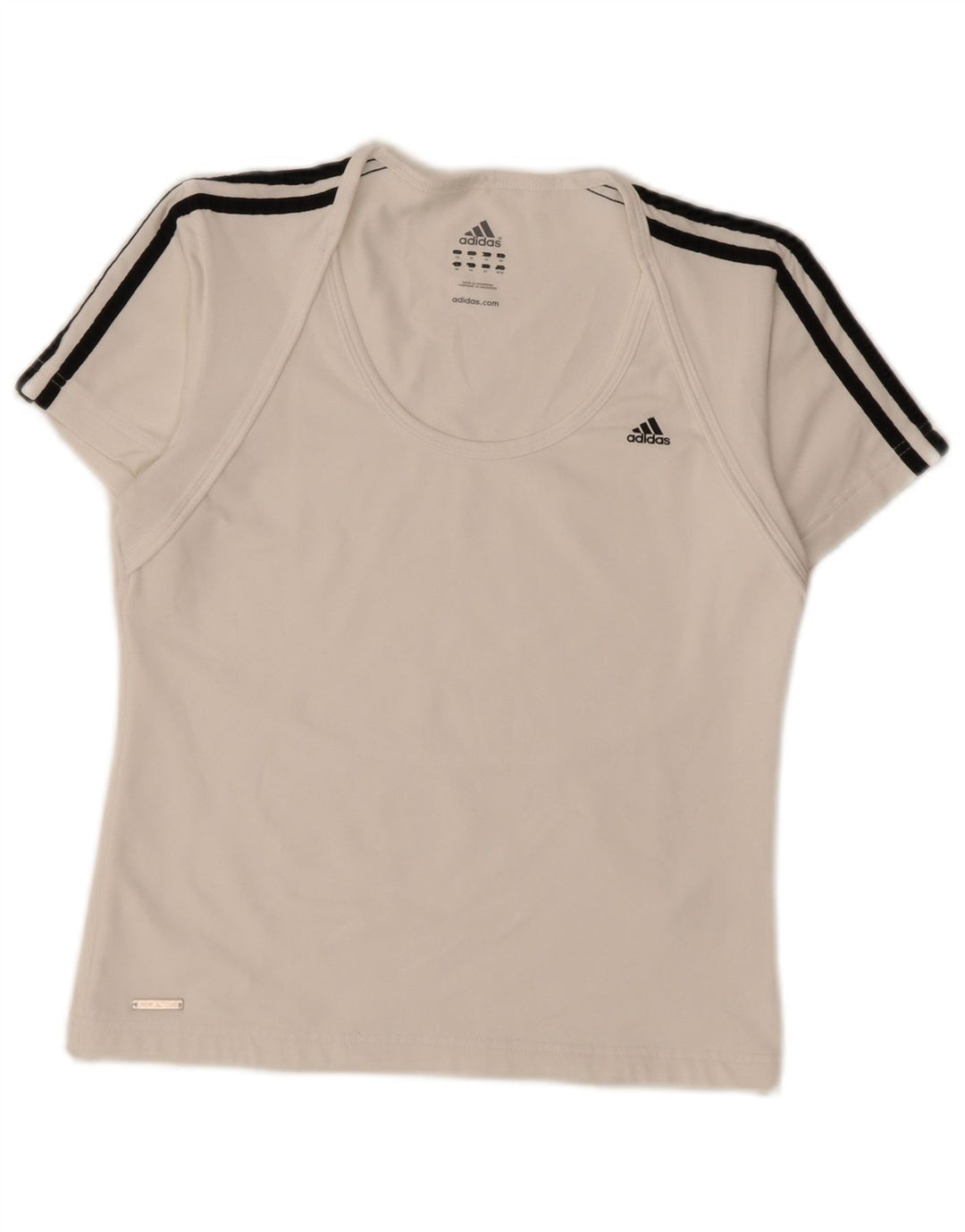 Adidas Mujer Climacool Camiseta Top UK 14 Medio Blanco Poliéster