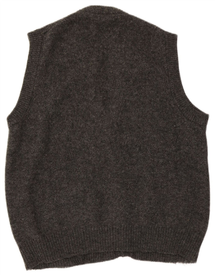 Fila Hombre Cárdigan Sin Mangas Suéter De Lana Gris Medio
