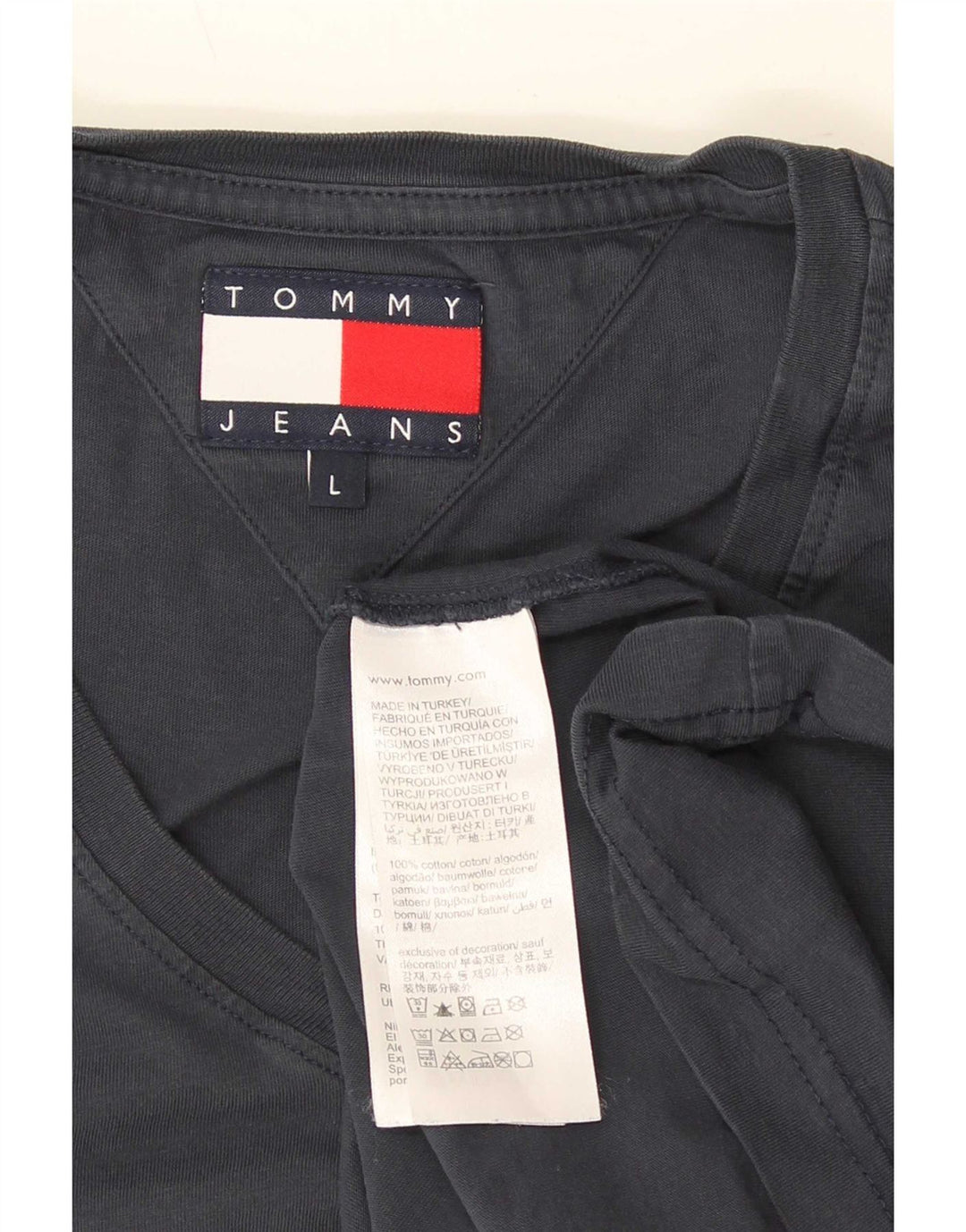Tommy Hilfiger Camiseta Regular para Hombre Top Grande Azul Marino Algodón