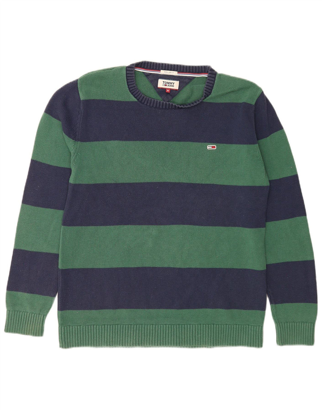 Jersey Tommy Hilfiger Hombre con Cuello Redondo y Rayas Verde Medio