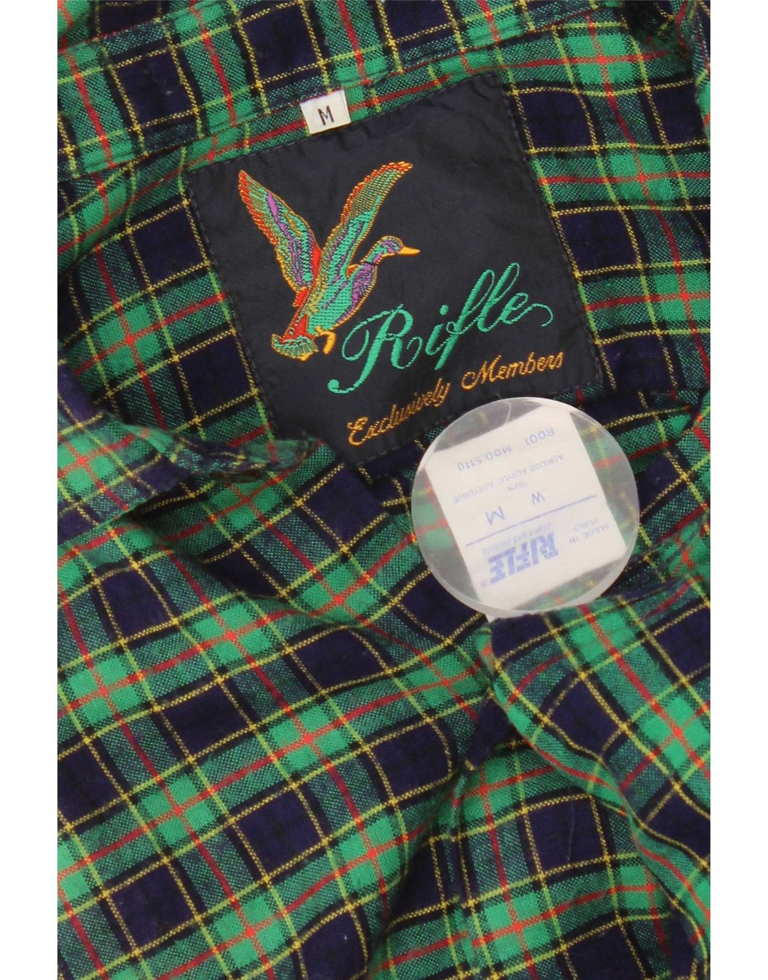Camisa de franela para hombre Rifle Acrílico a cuadros verde medio