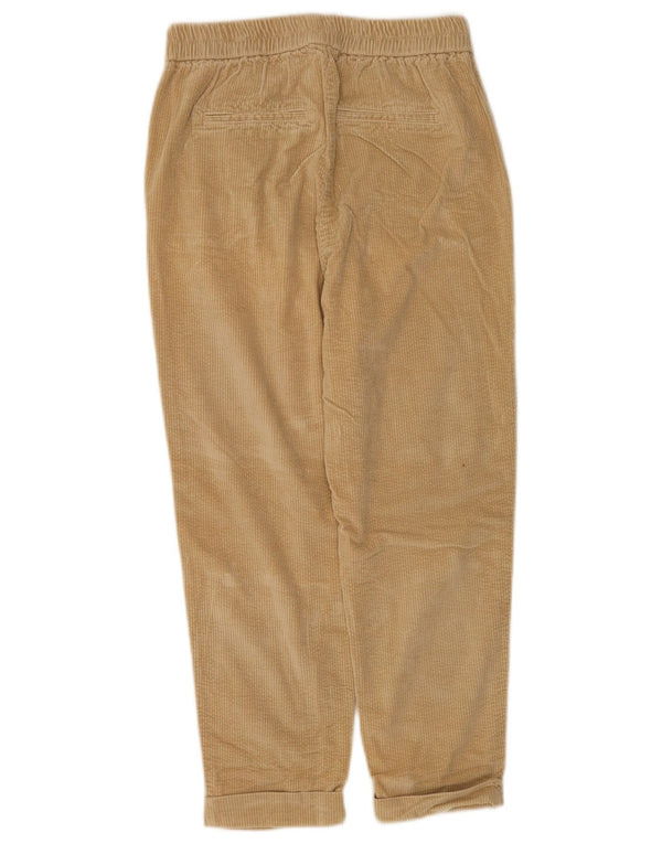 Pantalón Benetton Mujer Recto De Pana XS W25 L23 Algodón Beige