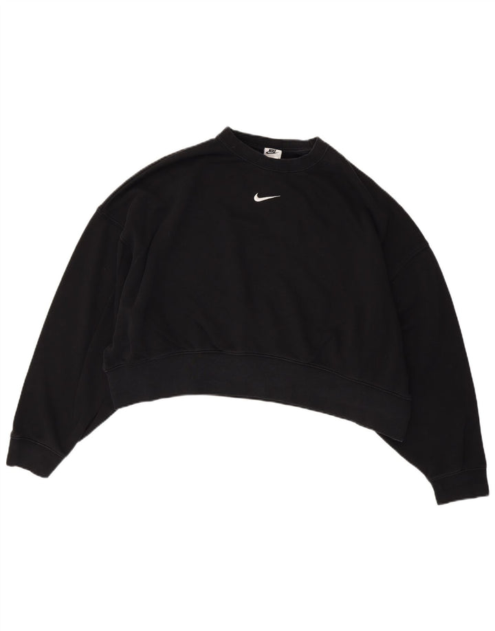 NIKE - Sudadera corta extragrande para mujer, talla M, algodón negro