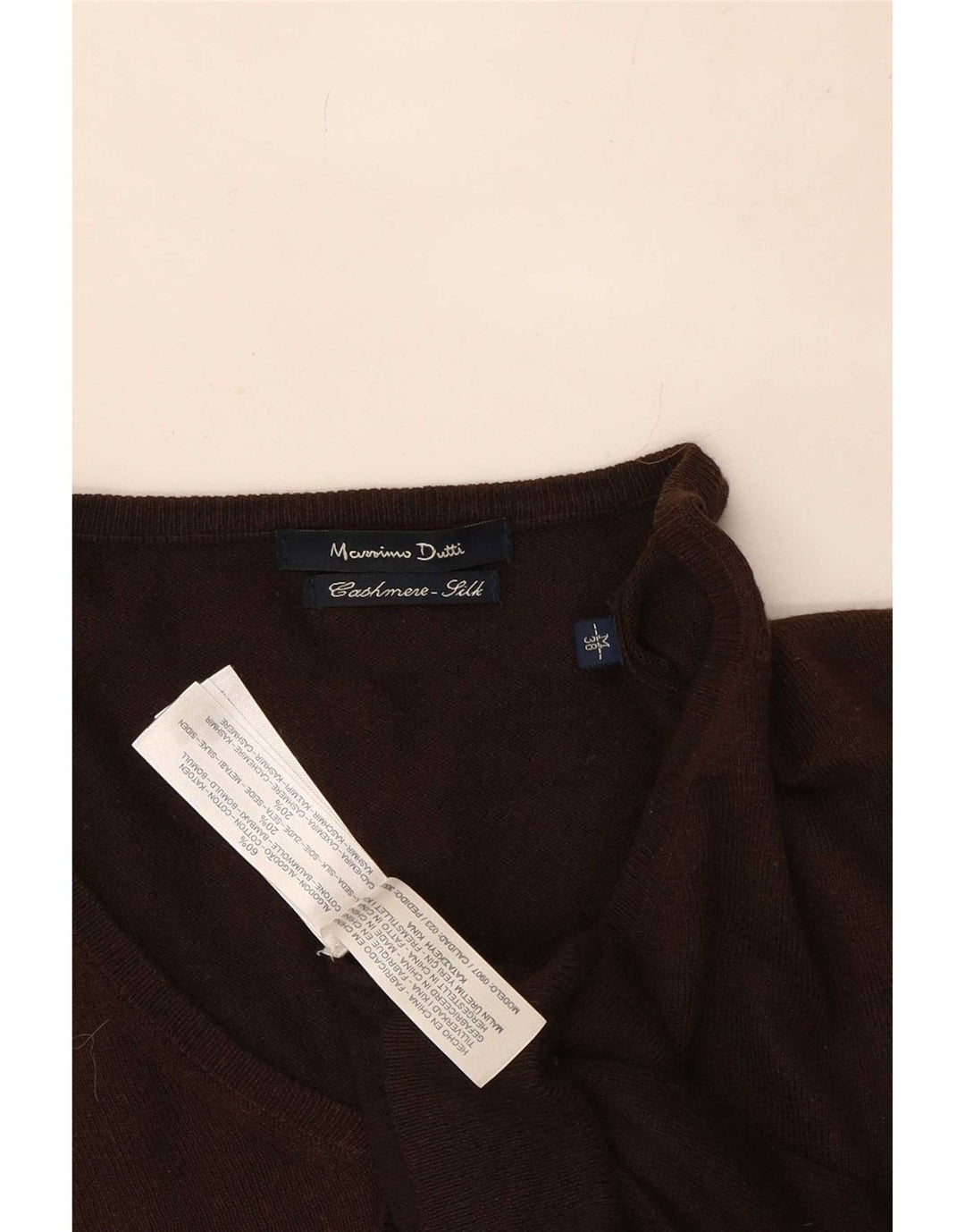 Massimo Dutti Hombre Jersey Con Cuello En V Cashmere Marrón Medio
