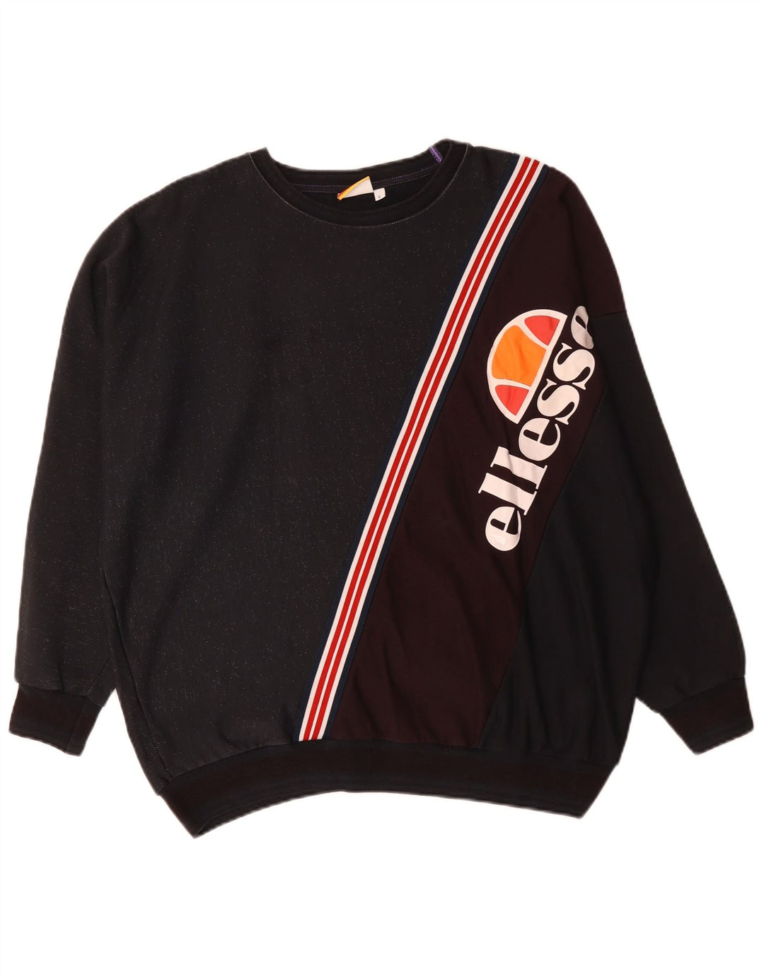 ELLESSE Hombre Sudadera Estampada Jersey Grande Azul Marino Colorblock Algodón