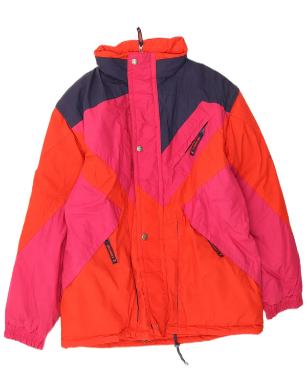MC Kee's Chaqueta de esquí holgada con capucha para hombre UK 38 Medium Red Colourblock