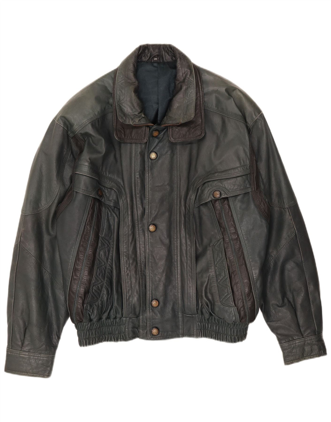 Vintage hombres chaqueta de cuero Reino Unido 40 verde grande