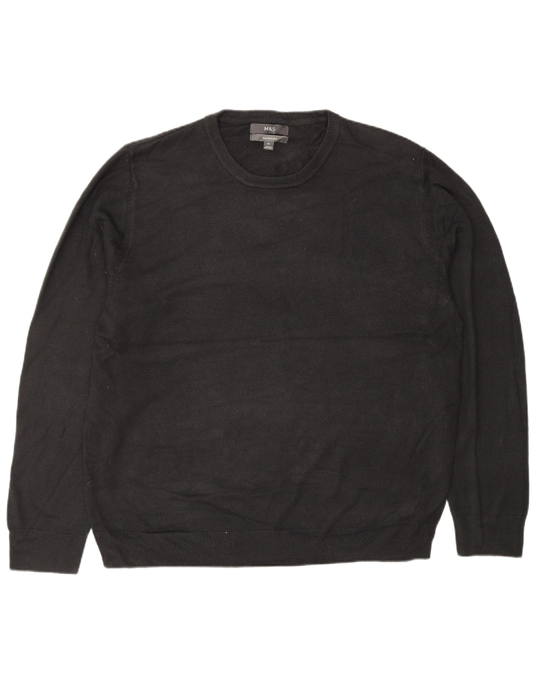 MARKS & SPENCER Jersey de cuello redondo para hombre XL Acrílico negro