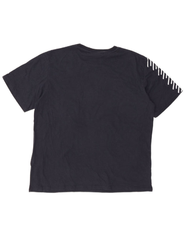 SUPERDRY Hombre Camiseta Gráfica Top XL Azul Marino Algodón