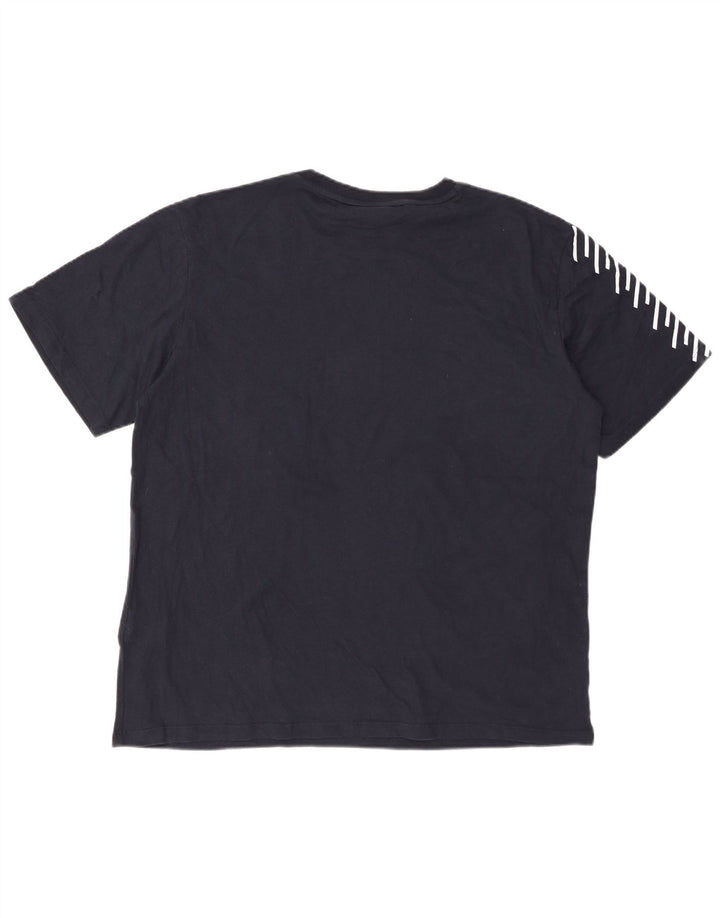 SUPERDRY Hombre Camiseta Gráfica Top XL Azul Marino Algodón