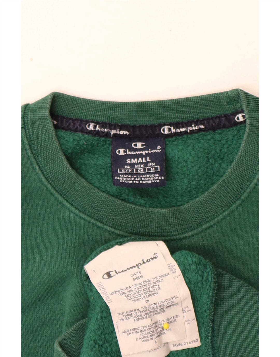 Champion Sudadera Regular Fit Jumper Pequeño Algodón Verde Hombre