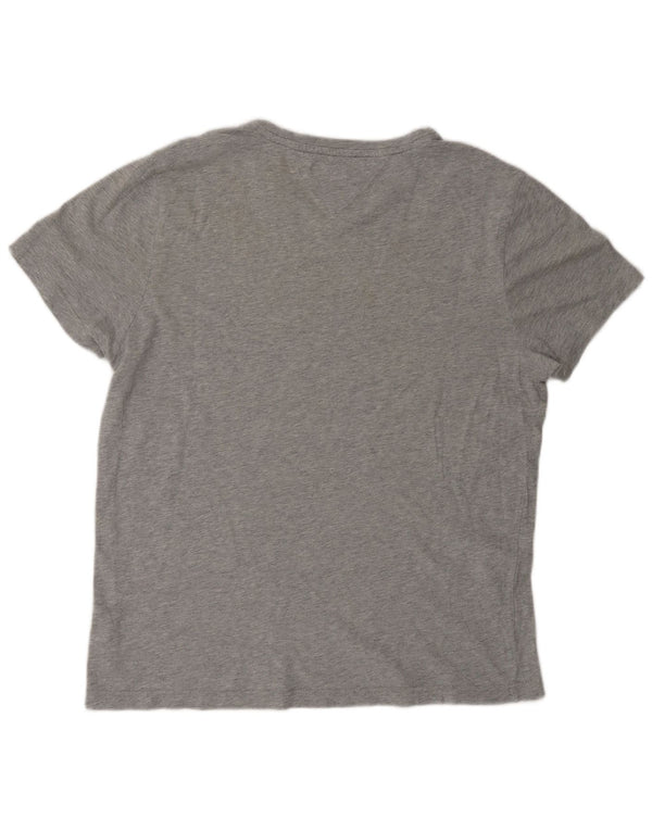 Tommy Hilfiger Camiseta gráfica para mujer Top UK 46 Algodón moteado gris grande