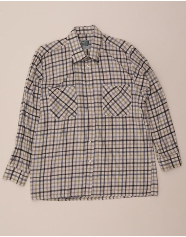 FREE STYLE Camisa de franela para hombre Talla 41/42 Grande Algodón a cuadros multicolor