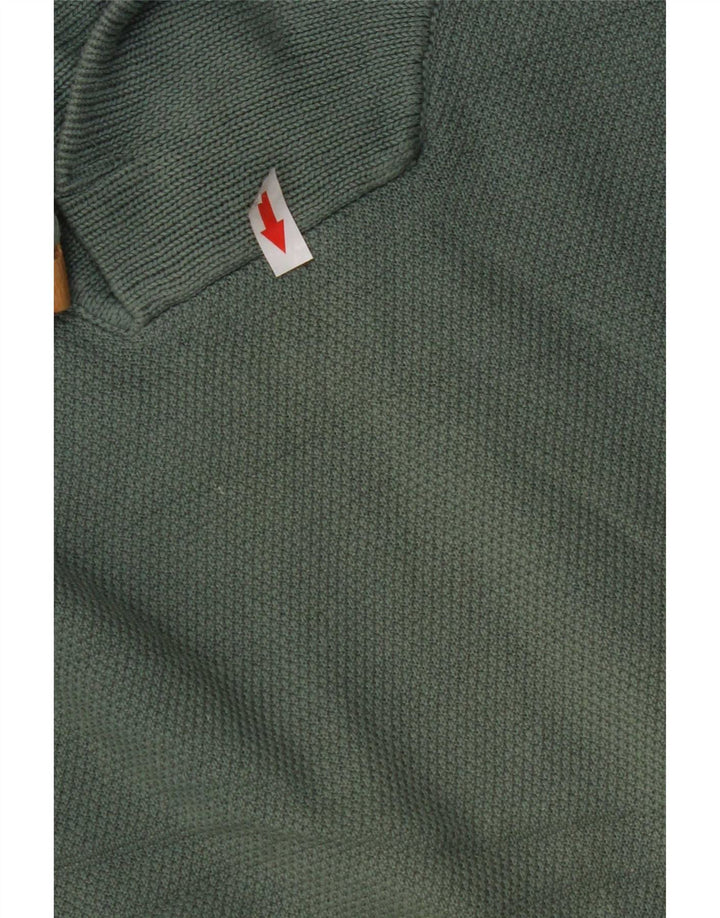 Zara Hombre Jersey Con Cuello Chal Jersey Grande Algodón Verde