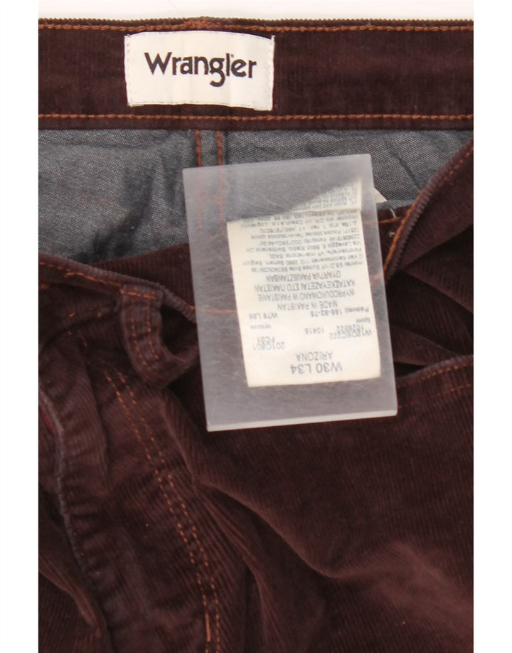 WRANGLER Pantalones rectos de pana Arizona para hombre W30 L34 Algodón marrón