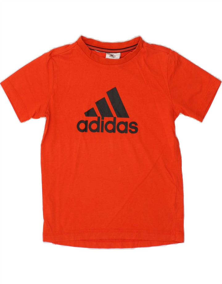 ADIDAS Boys Graphic T-Shirt Top 9-10 Years Small Red Vintage Adidas and Second-Hand Adidas from Messina Hembry 