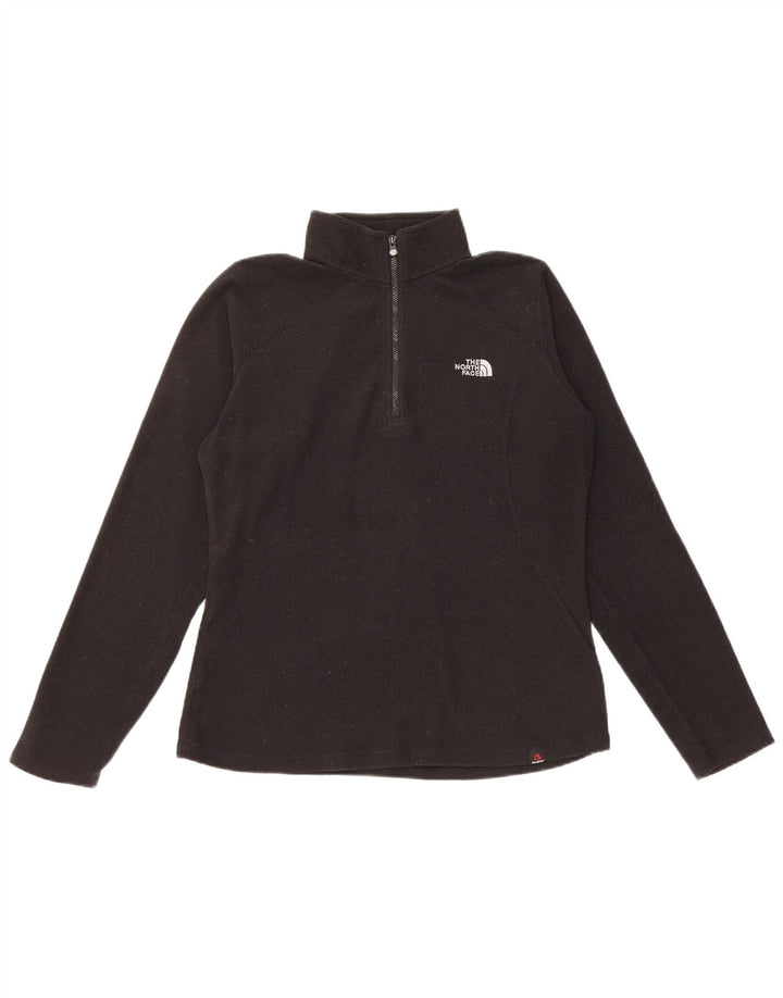 THE NORTH FACE Jersey polar con cuello y cremallera para mujer UK 44 Poliéster negro mediano