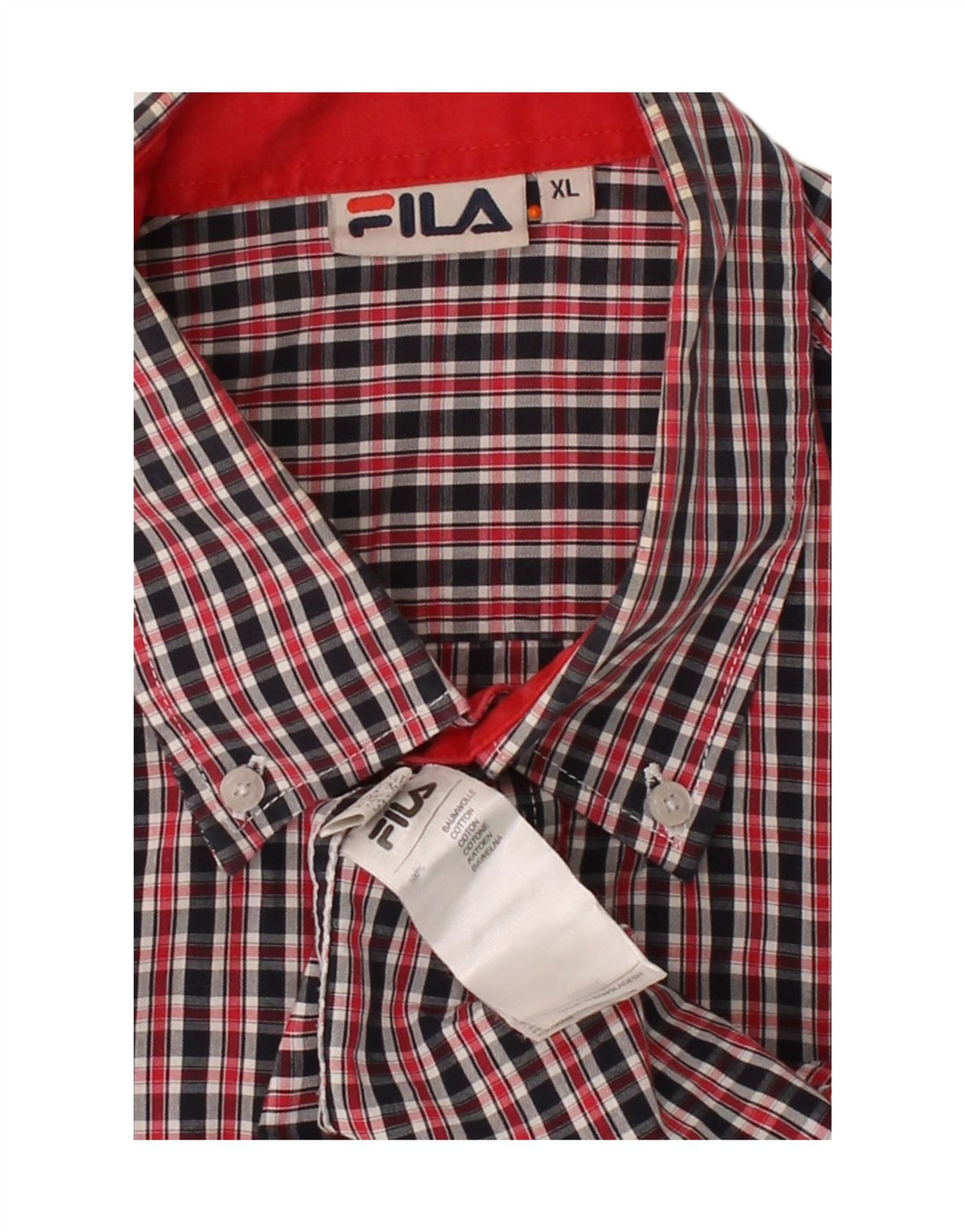 FILA Mens Shirt Large Red Check Cotton