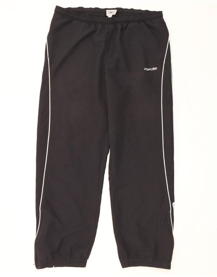 Reebok Hombre Graphic Chándal Pantalones Joggers Grande Poliéster Negro