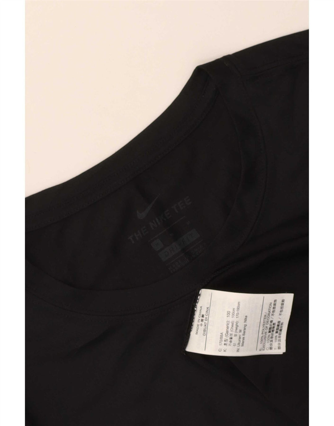 Nike Dri Fit Top manga larga poliéster negro mediano para hombre