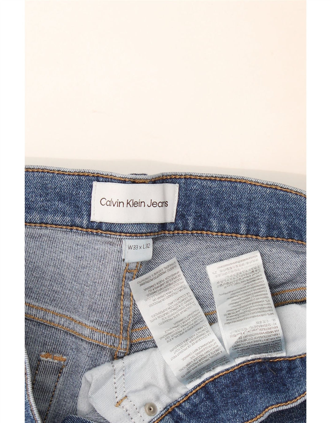 Calvin Klein Jeans ajustados para hombre W33 L32 Algodón azul
