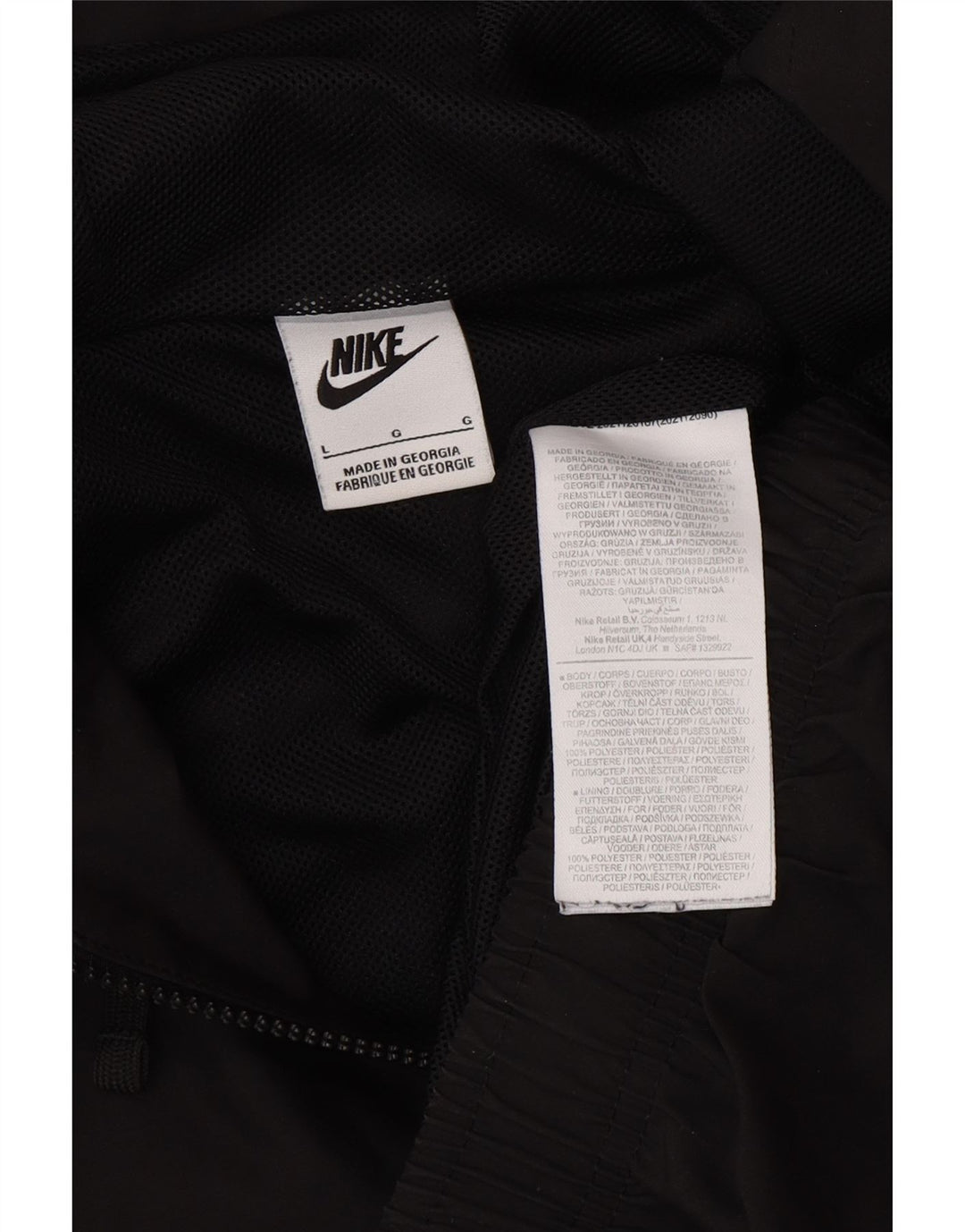 NIKE - Chaqueta de chándal con capucha para hombre, talla grande, poliéster negro