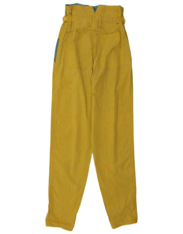 Vintage mujer cónico pantalones casuales EU 34 2XS W23 L32 Amarillo