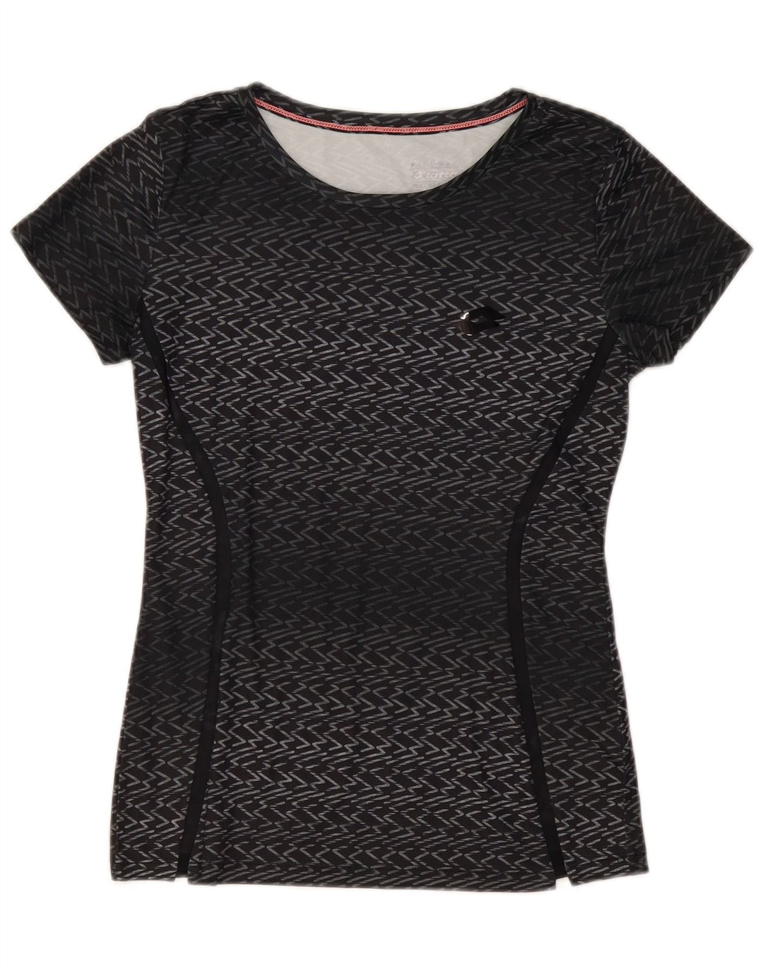 Lotto Camiseta para mujer Top UK 40 Medium Black Chevron Poliéster