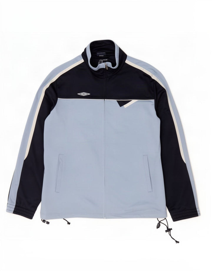 Umbro Hombre Chándal Top Chaqueta Grande Azul Colorblock Poliéster