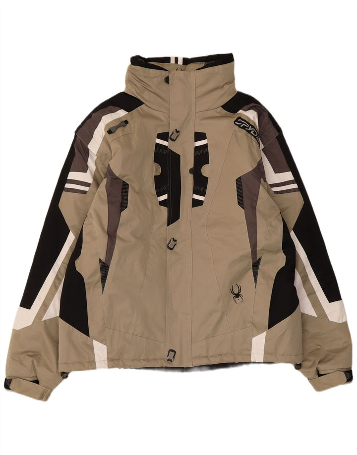 Spyder Chaqueta de esquí para hombre UK 40 Large Beige Colorblock