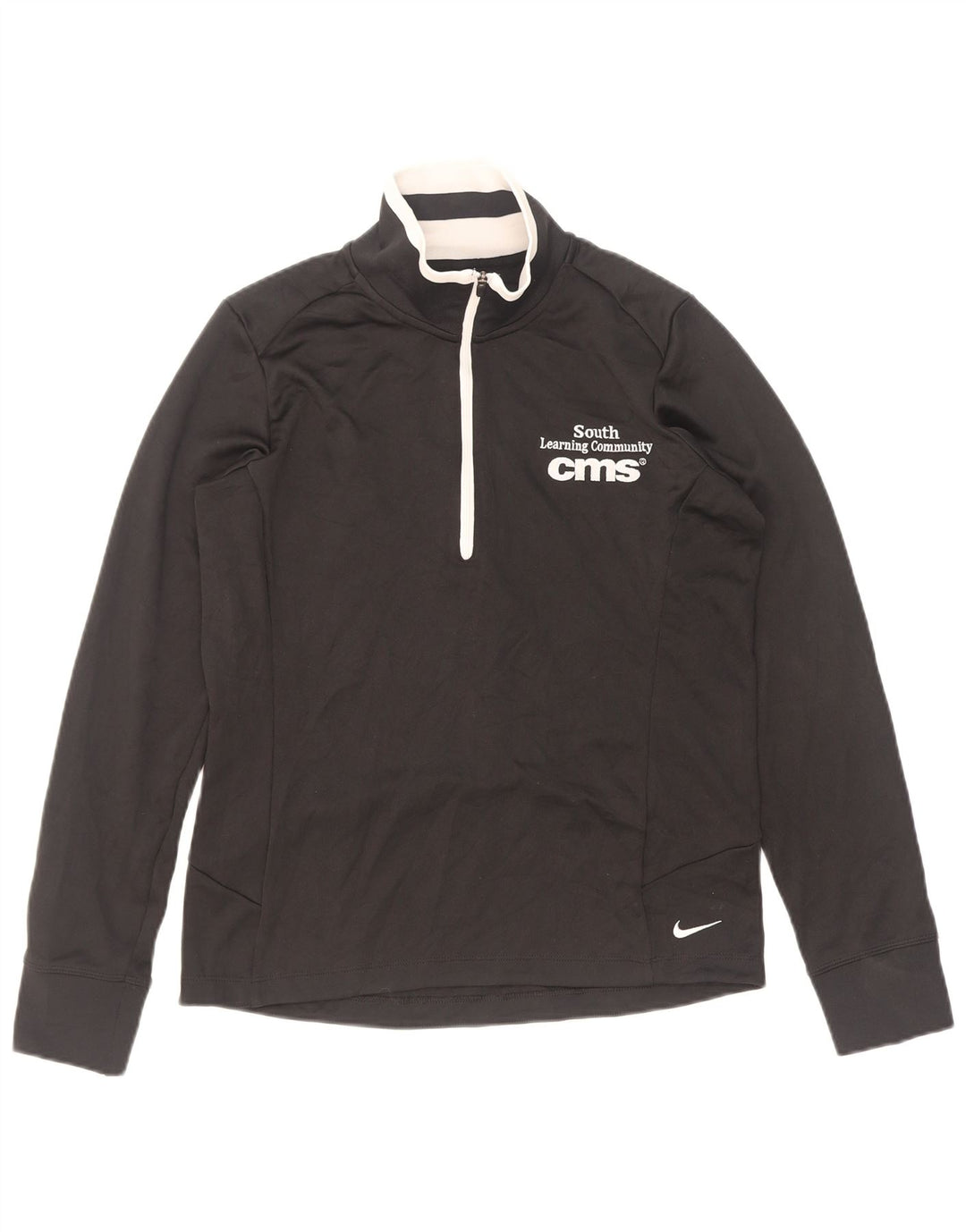 Nike - Chándal con cremallera y cuello gráfico para mujer, talla M, color negro
