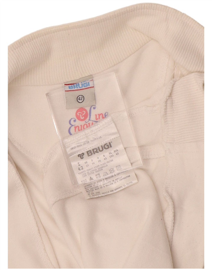 Brugi Chaqueta de chándal para mujer UK 10 Small White Cotton