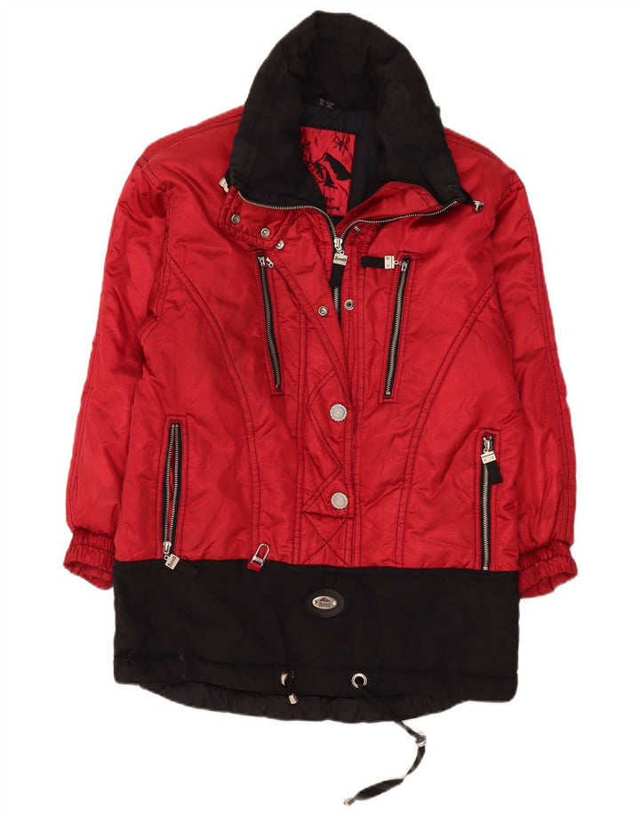 C&A Chaqueta de esquí extragrande con capucha Rodeo para mujer UK 10 Small Red Colourblock