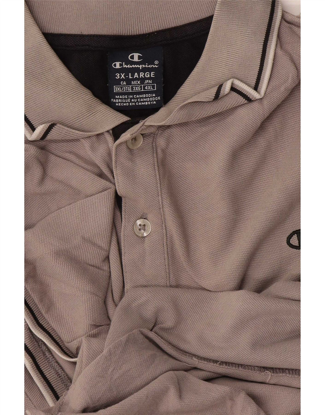 Champion Polo Hombre 3XL Gris Rayas