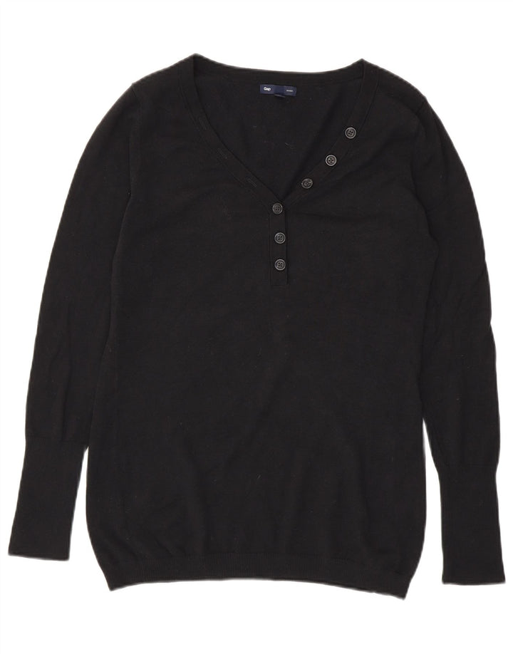 Gap Suéter tipo jersey con cuello y botones para mujer UK 44 Algodón negro mediano