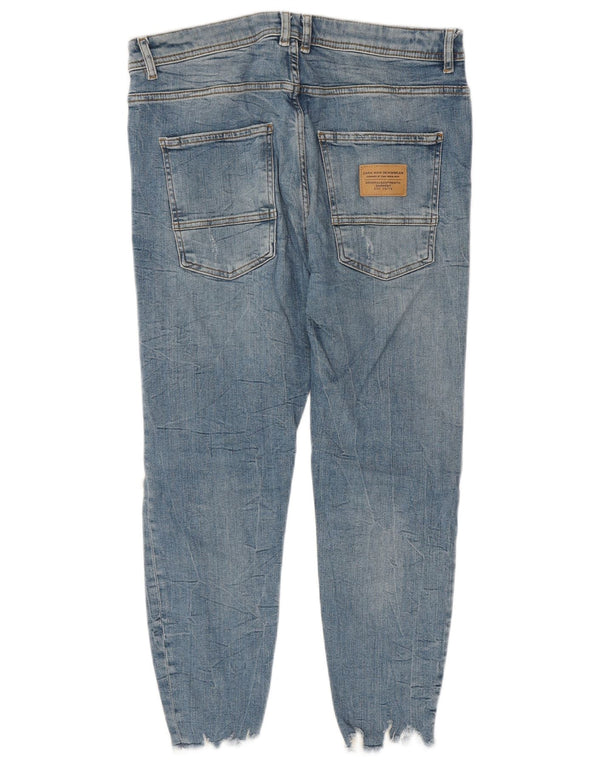 Zara Jeans ajustados desgastados para hombre EU 42 Large W32 L24 Algodón azul