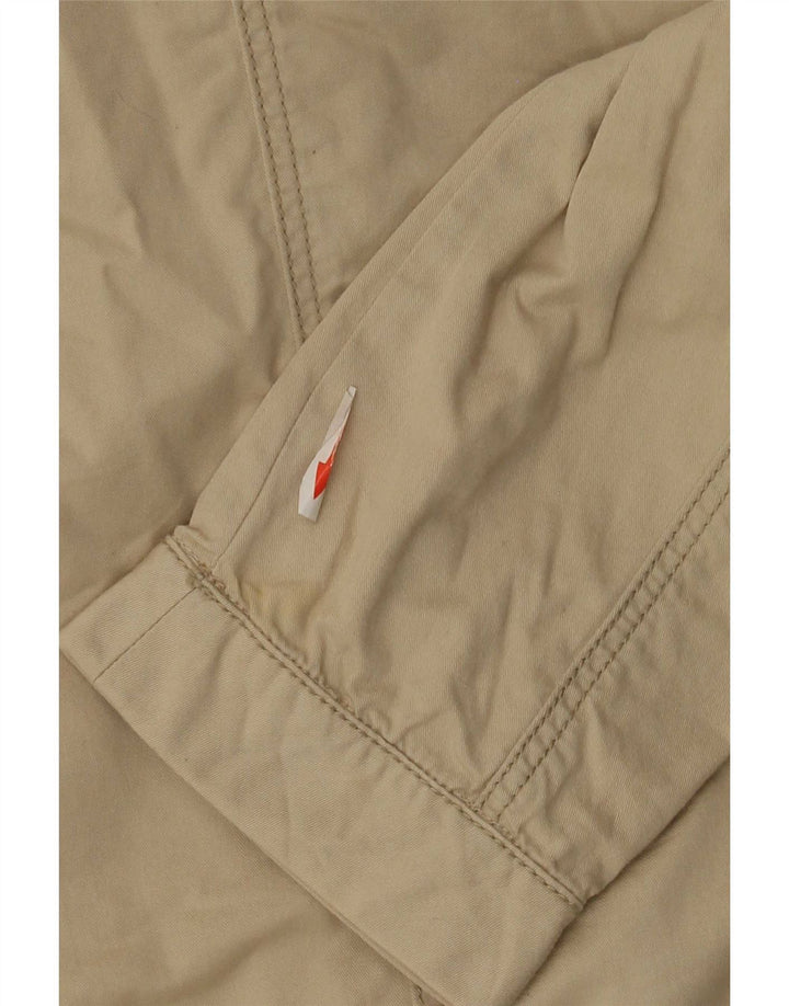 Zara Mujer Chaqueta Bomber UK 12 Algodón Beige Medio