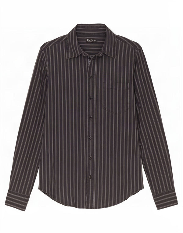 Dolce & Gabbana Camisa Regular Fit Hombre IT 48 Mediana Rayas Azul Marino