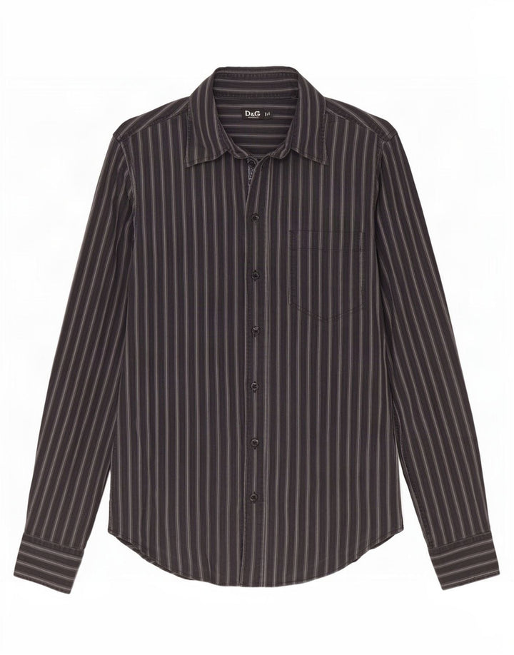 Dolce & Gabbana Camisa Regular Fit Hombre IT 48 Mediana Rayas Azul Marino