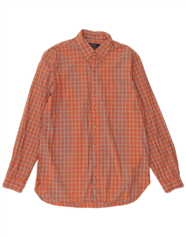 POLO RALPH LAUREN Camisa Hombre Algodón Cuadros Naranja Medio