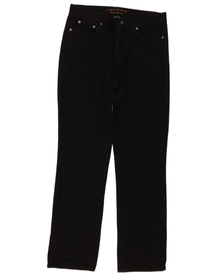 Ralph Lauren - Vaqueros rectos para mujer US 8 mediano W30 L30 negro algodón clásico