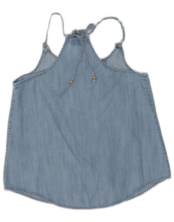 Tommy Hilfiger Top Halter para Mujer UK 10 Small Blue Lyocell