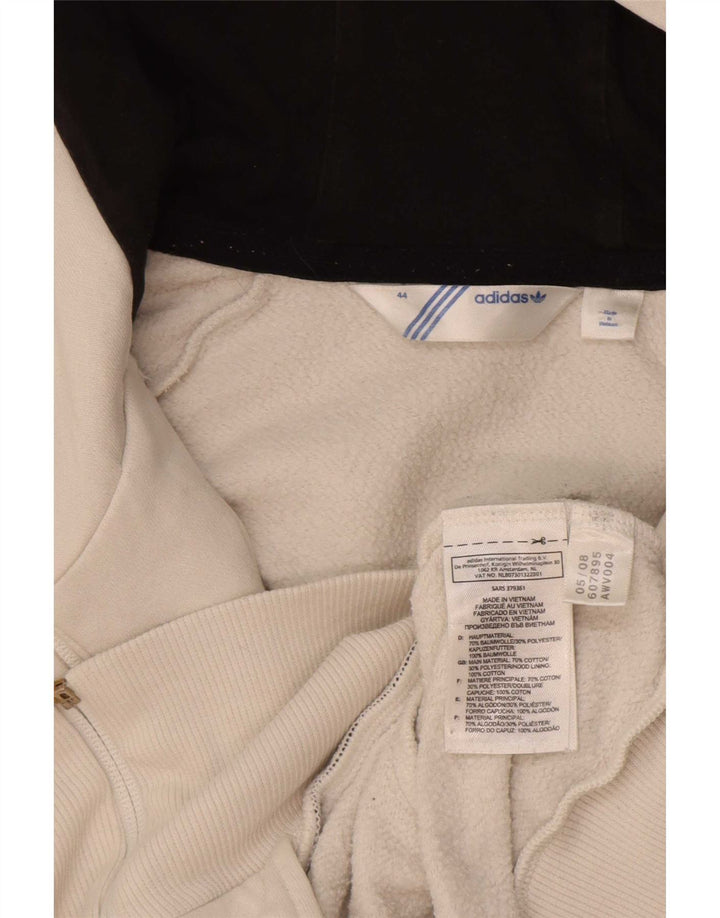 Adidas Sudadera con capucha y cremallera gráfica para mujer IT 44 Medium White Colourblock