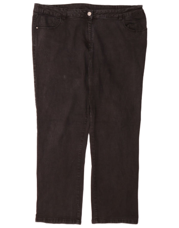 M&Co Vaqueros rectos de cintura alta para mujer UK 26 5XL W40 L30 Algodón negro