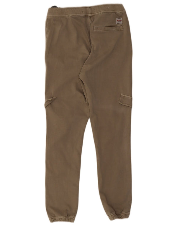 Zara Mens Joggers Cargo Pantalones Pequeños W30 L28 Algodón Caqui