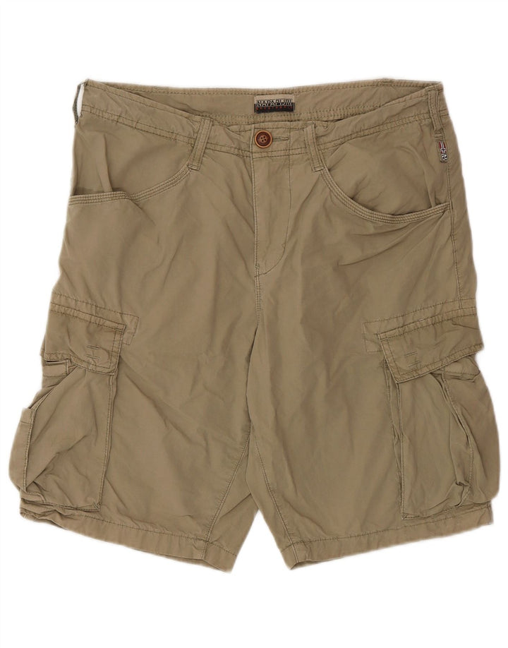 Napapijri Shorts Cargo Hombre W30 Algodón Caqui Medio