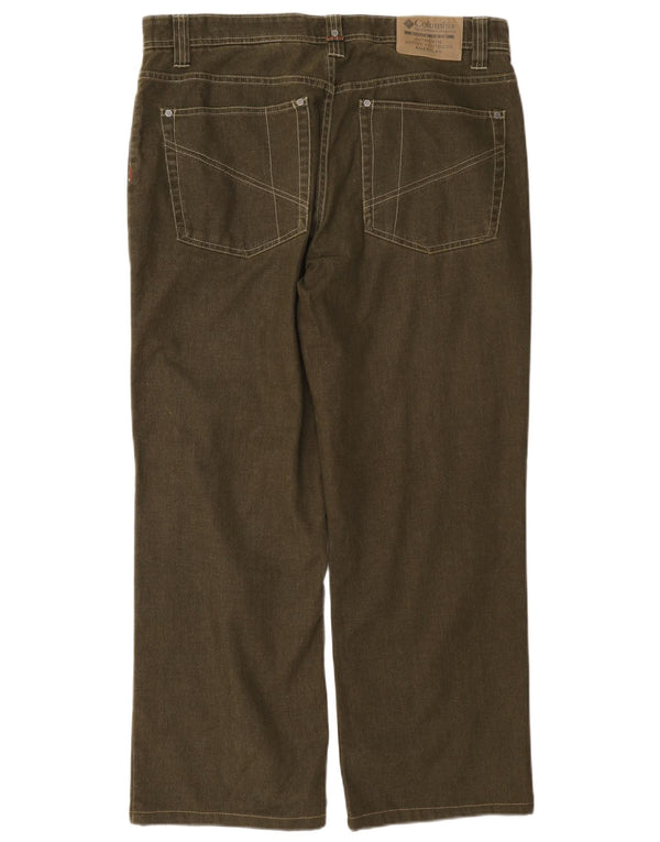 Columbia Pantalones casuales rectos para hombre W34 L29 Algodón caqui